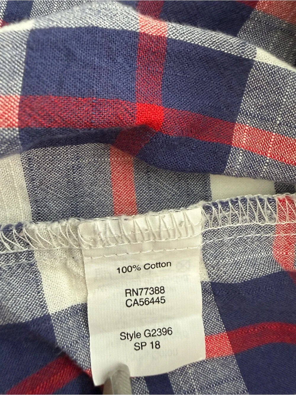 J. Crew Women’s Plaid Long-Sleeve Half Button-Down Popover Size XS 100% Cotton